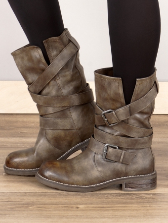 \ Eivoor\  strap ankle boots, Brown