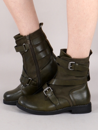\ Eivor\  strap ankle boots, Olive green