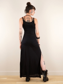 \ Electra\  long split strappy dress, Black