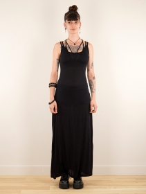 \ Electra\  long split strappy dress, Black