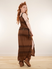 \ Electra Aztec\  printed long split strappy dress, Sienna