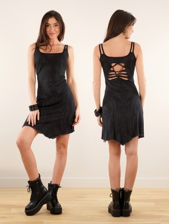 \ Electra Paisley\  printed short strappy dress, Black