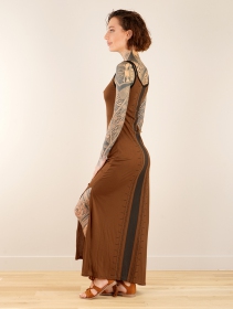 \ Electra Umbas\  printed long split strappy dress, Sienna