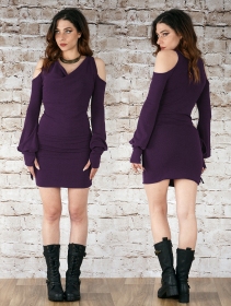 \ Elixir\  bare shoulder sweater dress, Purple