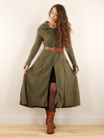 \ Enchantress\  long hooded coat, Army green