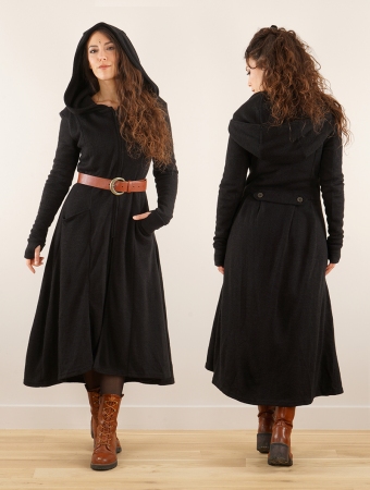 \ Enchantress\  long hooded coat, Black