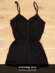 \ Enetari\  strappy playsuit with crochet details, Black