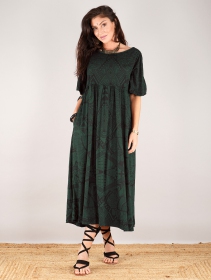 \ Eorynn Africa\  printed oversized long dress, Forest
