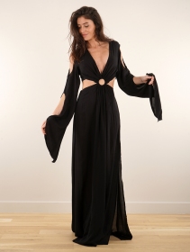 \ Eorynn Anazraa\  printed oversized long dress, Black