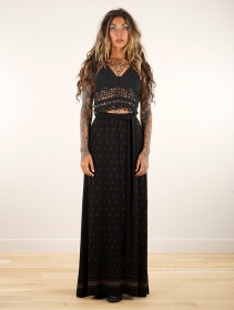 \ Eressea Umbas\  printed long skirt, Black