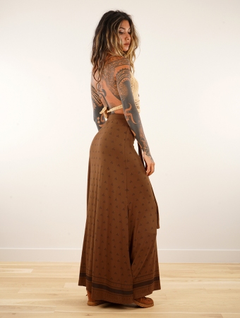  Eressea Umbas  printed long skirt, Goldenbrown