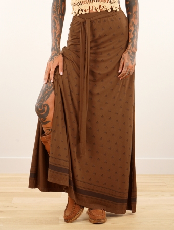 \ Eressea Umbas\  printed long skirt, Goldenbrown