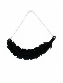 \ Feather\  inner tube necklace