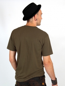 \ Feather\  printed short sleeve t-shirt, Light army green