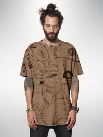 \ Fiesco\  printed short sleeve t-shirt,  Moka brown
