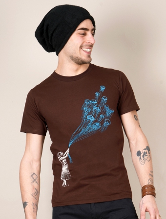 \ Flying medusa\  printed short sleeve t-shirt, Brown