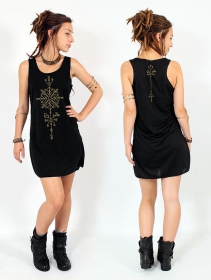 \ Freyja\  sleeveless dress, Black and gold