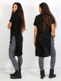 Gender neutral - \ Doli\  short sleeves asymmetric sweater, Black
