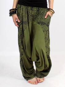 \ Ginie Africa\  light harem pants, Army green and black
