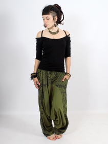 \ Ginie Africa\  light harem pants, Army green and black