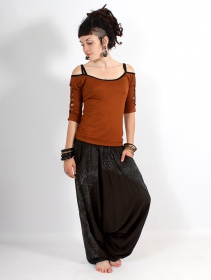 \ Ginie Africa\  light harem pants, Brown and grey