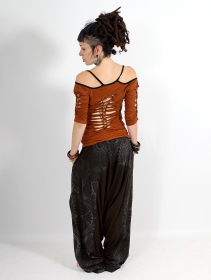 \ Ginie Africa\  light harem pants, Brown and grey