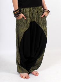 \ Ginie Paisley\  light harem pants, Army green and black