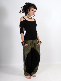 \ Ginie Paisley\  light harem pants, Army green and black