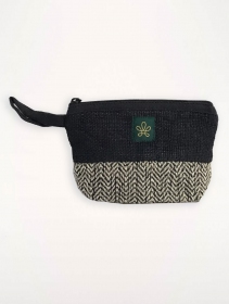 \"Gulmi\" wallet, Black hemp and cotton
