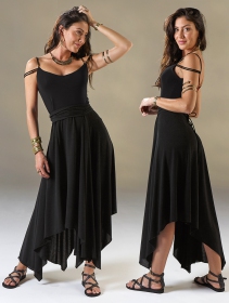 \ Gypsy\  asymmetric flared long dress, Black