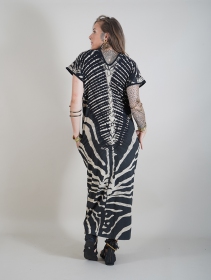 \ Gypsy Zebra\  long dress, Black and beige