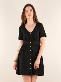 \ Heldaria\  short sleeve buttoned dress, Black