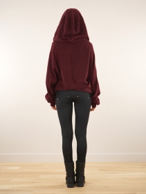 \ Helixx\  retractable hooded long sweater, Wine