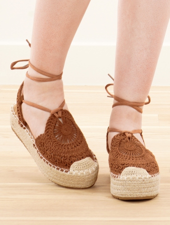 \ Hoani\  platform espadrilles sandals, Camel brown