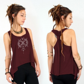 \ Ilanga\  knotted tank top, Wine and silver