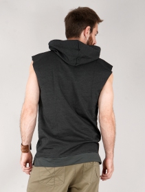 \ Indica Olapa\  gender neutral sleeveless hoodie, Printed grey