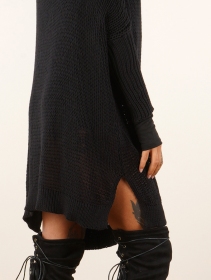 \ Jaring\  crochet sweater dress, Black