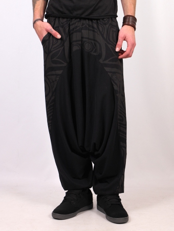  Jinn Aladin Haida  Gender neutral harem pants, Black and grey