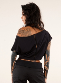 \ Kassandra\  short sleeved crop top, Black