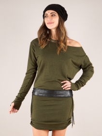 \ Kayäaz\  batwing sleeve sweater dress, Olive green