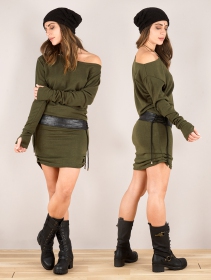 \ Kayäaz\  batwing sleeve sweater dress, Olive green