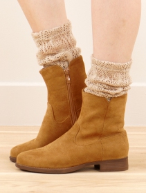 \ Keertana\  flat ankle boots, Camel brown