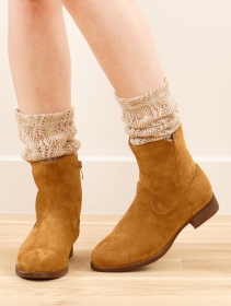 \ Keertana\  flat ankle boots, Camel brown