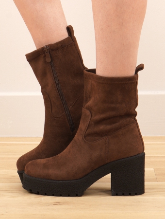 \ Keertana\  heeled ankle boots, Dark brown