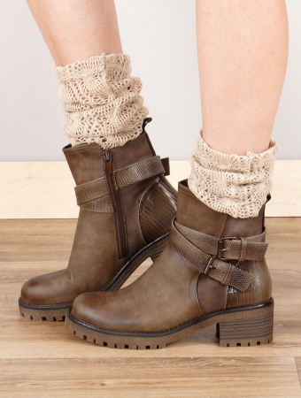 \ Kena\  platform ankle boots, Taupe