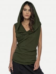 \ Kuan\  gender neutral hooded t-shirt, Army green