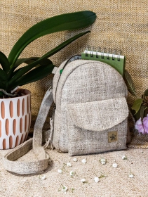 \ Kumari\  convertible backpack, Beige hemp and cotton