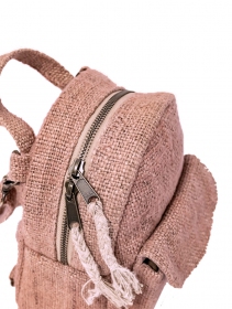 \ Kumari\  convertible backpack, Light pink hemp and cotton