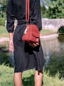 \ Kumari\  convertible backpack, Red hemp and cotton