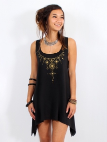 \ Kyaani\  knotted tunic, Black and gold